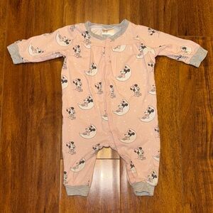 H&M Pink Cartoon Print Baby Footie